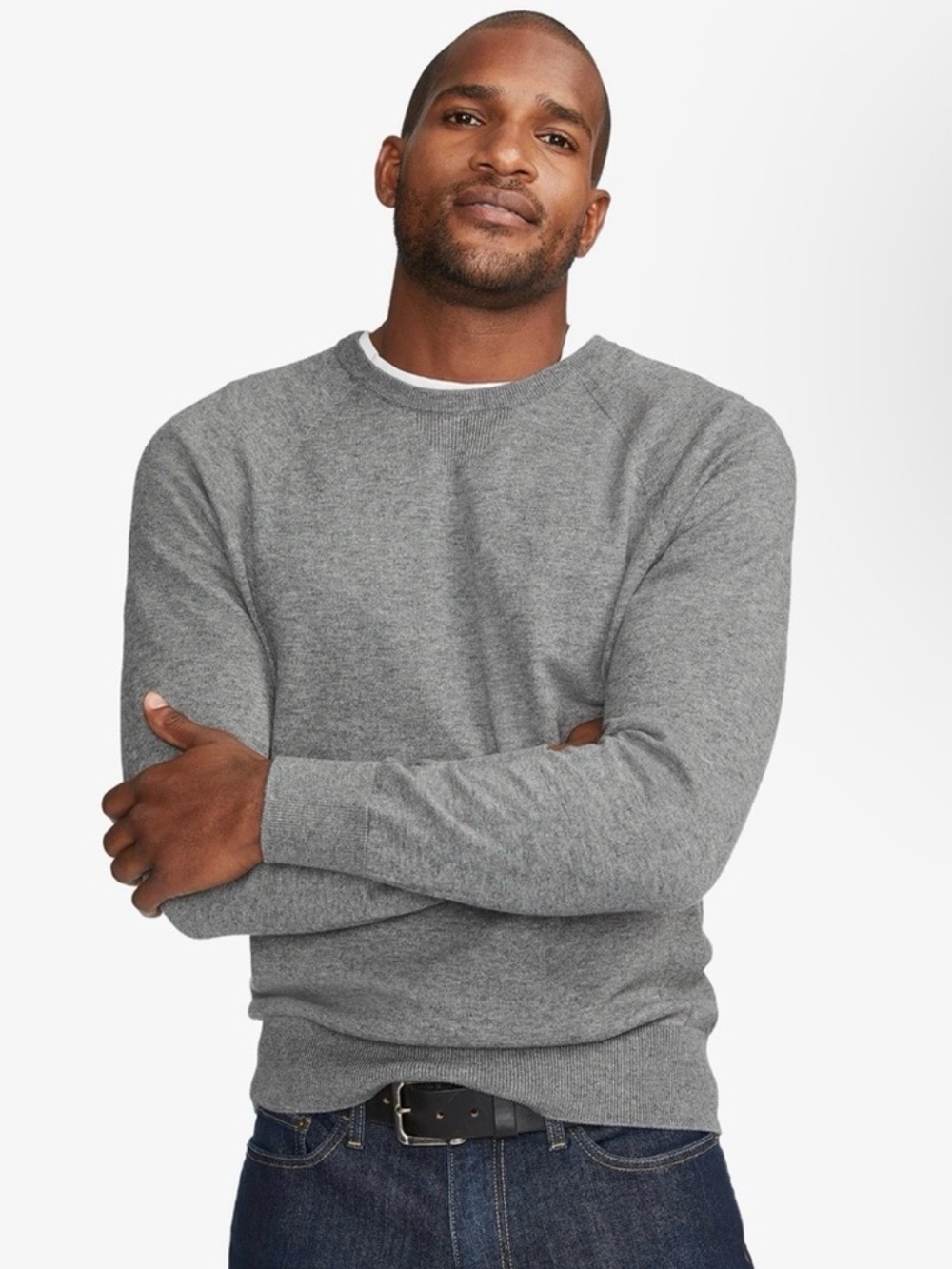 American Giant Merino Wool Cotton Crewneck Sweater Gray Size Large Made in USA